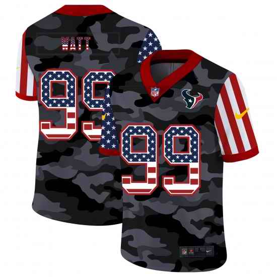 Nike Houston Texans 99 J J  Watt Camo 2020 USA Flag Salute To Service Limited Jersey